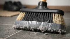 Klebeband am Besen: der simple Entrée-Trick gegen Haare, Fussel und Staub